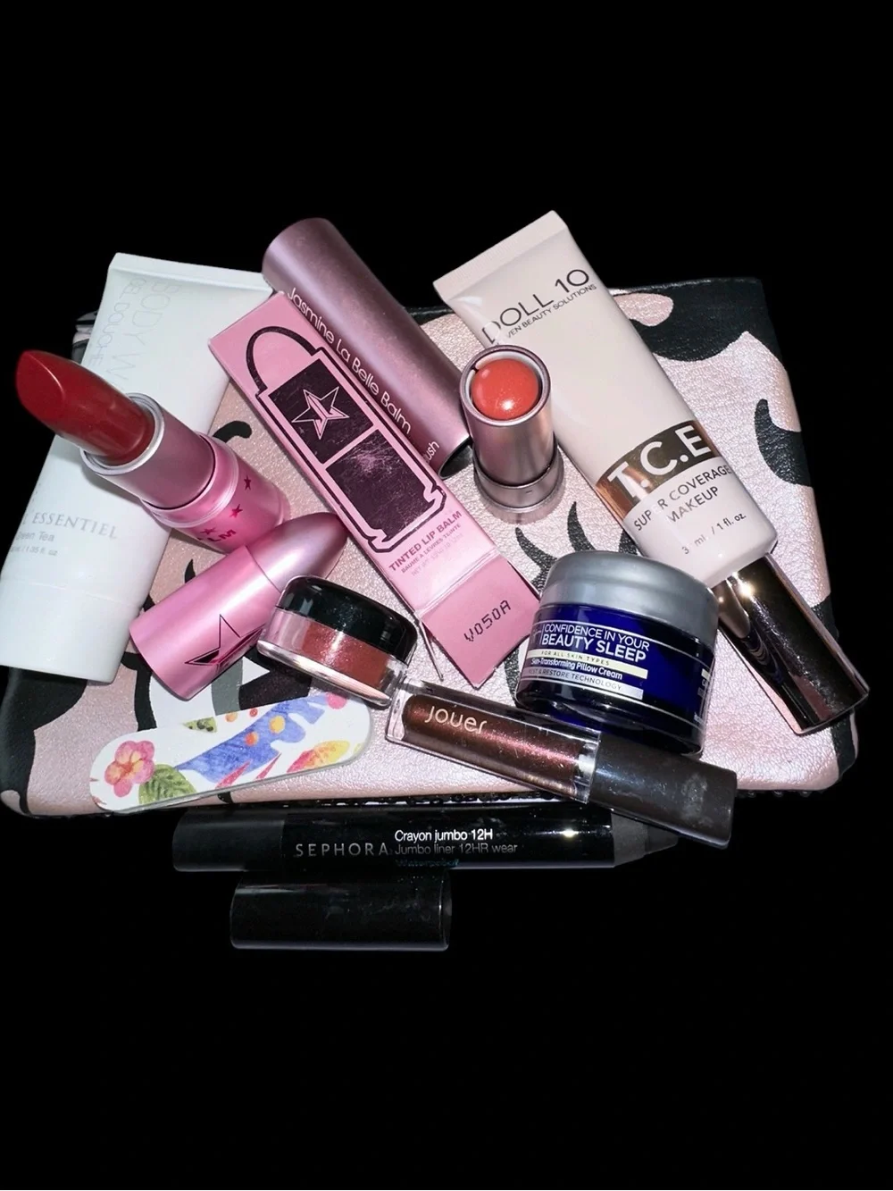 DOLLY BOOP BEAUTY BAG Makeup Skincare Bundle - Jeffree Star, IT Cosmetics, Jouer